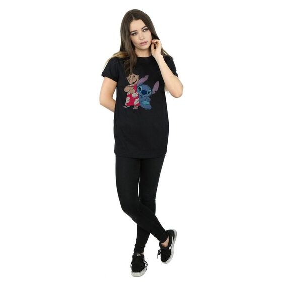 Lilo & Stitch Womens/Ladies Classic Cotton Boyfriend T-Shirt / Black - Picture 4 of 5